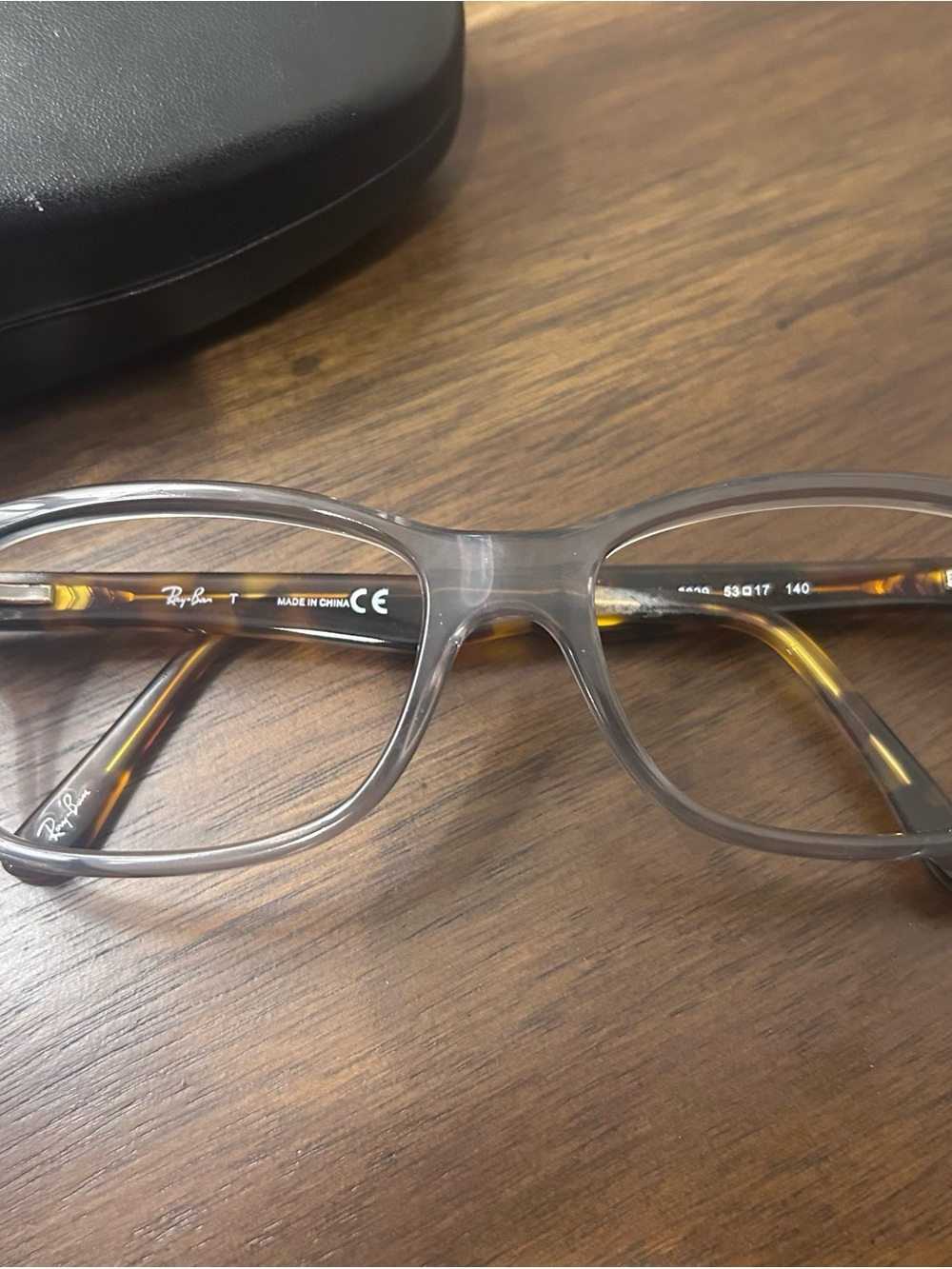 Ray-Ban 5228 UNISEX Transparent Grey Frame with Tortoiseshell Temples New